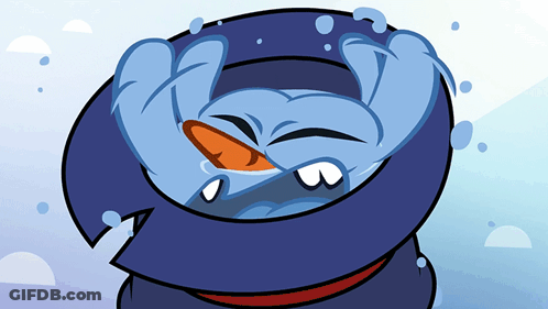Cartoon Snowman With Blue Hat GIF