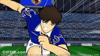Cartoon Soccer Player In Blue Uniform GIF