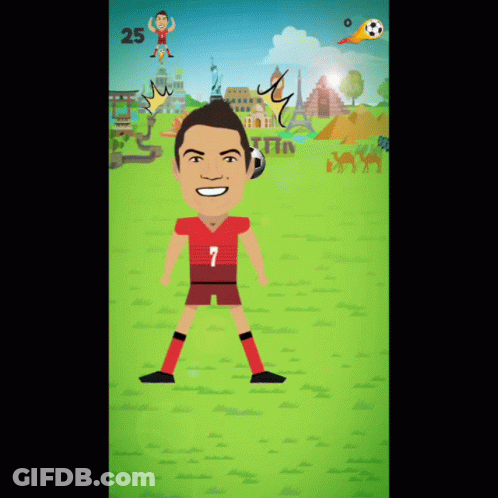 Cartoon Soccer Player Number 7 GIF
