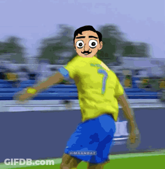Cartoon Soccer Player Number 7 GIF