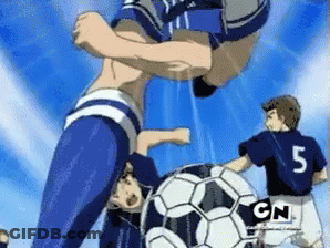 Cartoon Soccer Player With Number 5 On Shirt GIF