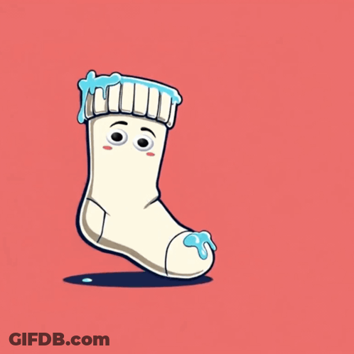 Cartoon Sock Face Saying Smoist GIF