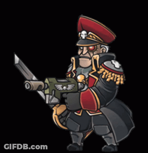 Cartoon Soldier Holding Gun GIF