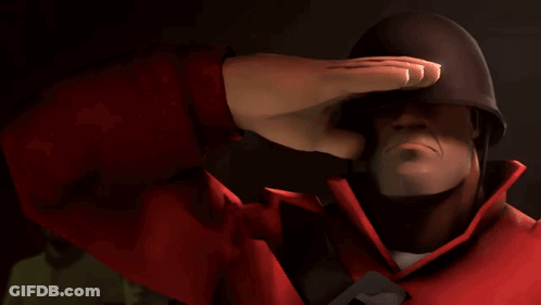 Cartoon Soldier Saluting GIF