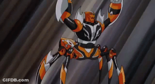 Cartoon Spider Flying With Sword GIF