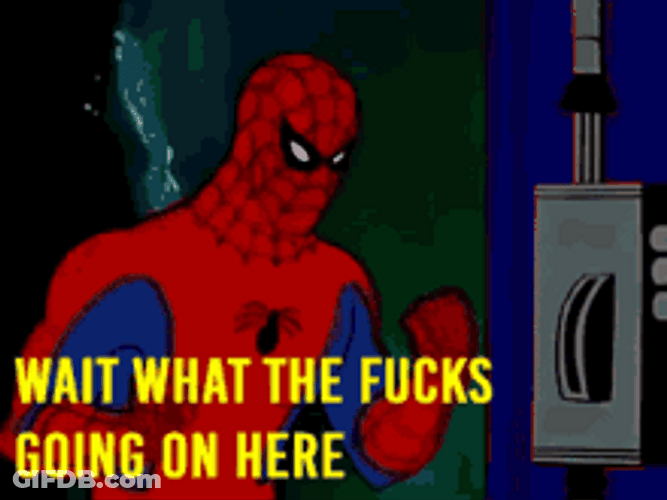 Cartoon Spiderman Wait What GIF
