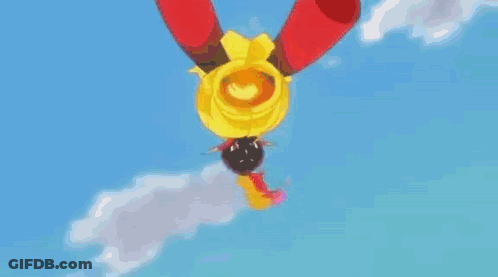 Cartoon Spinning In Colorful Fire Swirl GIF