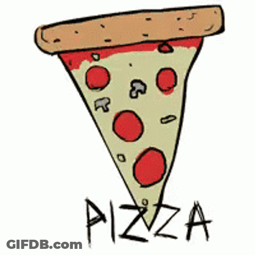 Cartoon Spinning Pizza Slice GIF