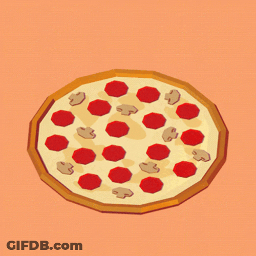 Cartoon Spinning Pizza Slices GIF