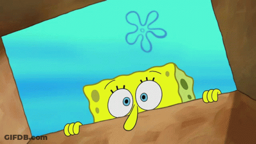 Cartoon SpongeBob Looking Out Window GIF