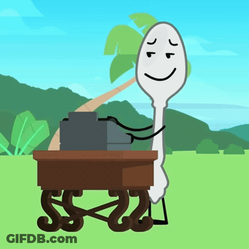 Cartoon Spoon Sitting At Table GIF