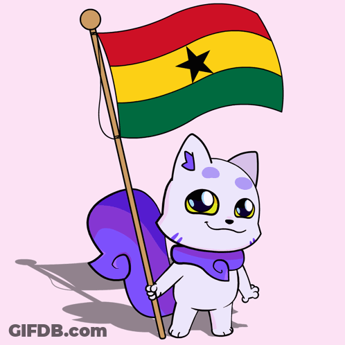 Cartoon Squirrel Holding Black Star Flag GIF