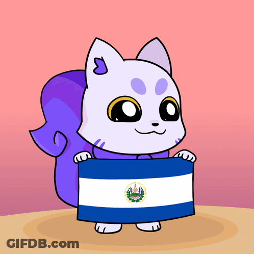 Cartoon Squirrel Holding Blue And White Flag GIF