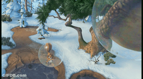 Cartoon Squirrel In Clear Bubble GIF