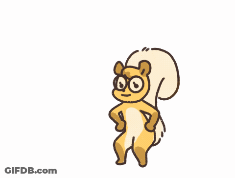 Cartoon Squirrel Next To Sign Saying It's Saturday GIF