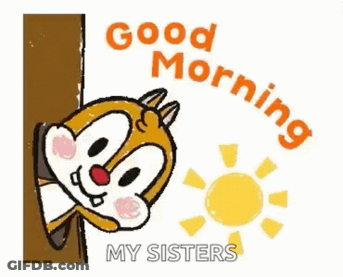 Cartoon Squirrel Saying Good Morning GIF