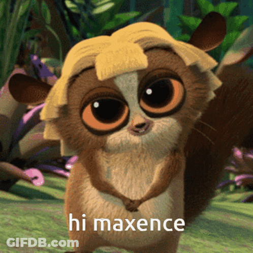 Cartoon Squirrel Saying Hi Maxence GIF