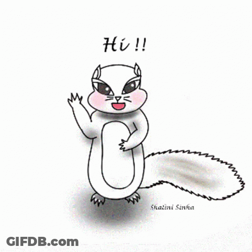 Cartoon Squirrel Saying Hi GIF
