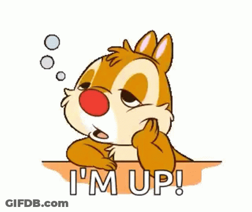 Cartoon Squirrel Saying Im Up GIF