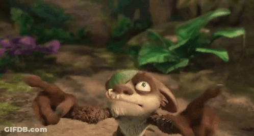 Cartoon Squirrel Standing With Arm Up GIF