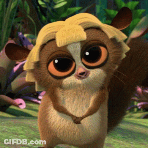 Cartoon Squirrel Surrounded By Plates GIF