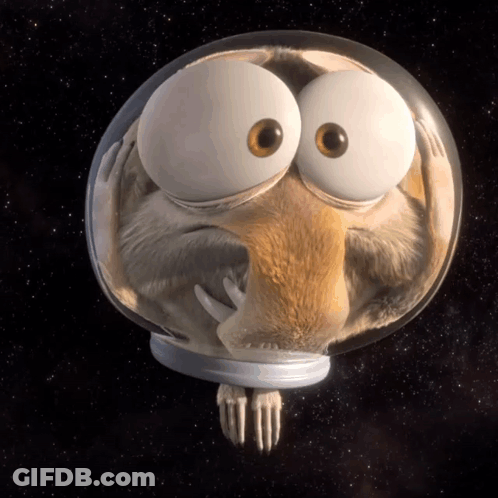 Cartoon Squirrel With Big Eyes In Field GIF
