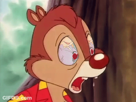Cartoon Squirrel With Mouth Open Eyes Closed GIF
