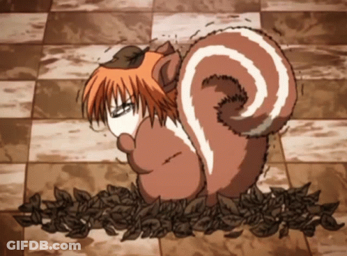 Cartoon Squirrel With Orange Hair GIF
