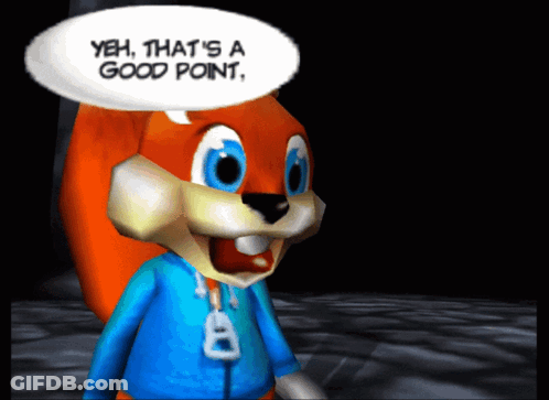 Cartoon Squirrel With Speech Bubble Yeh That's A Good Point GIF