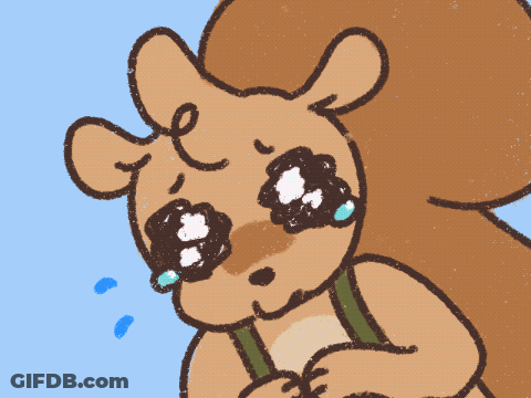 Cartoon Squirrel With Tears In Eyes GIF