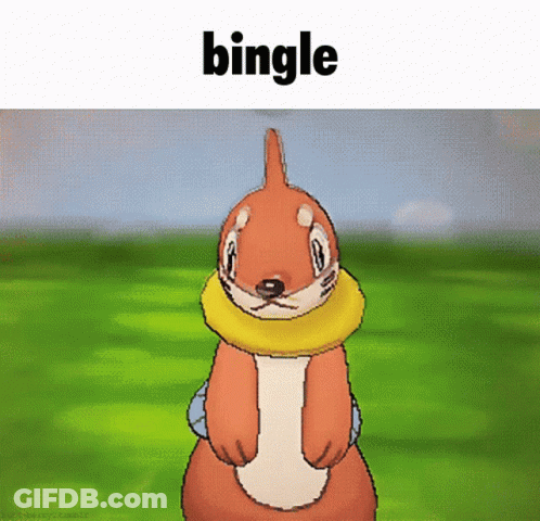 Cartoon Squirrel With Yellow Scarf Saying Bingle GIF