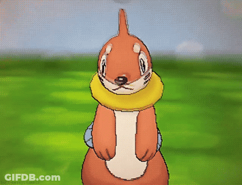 Cartoon Squirrel With Yellow Scarf Standing In Field GIF