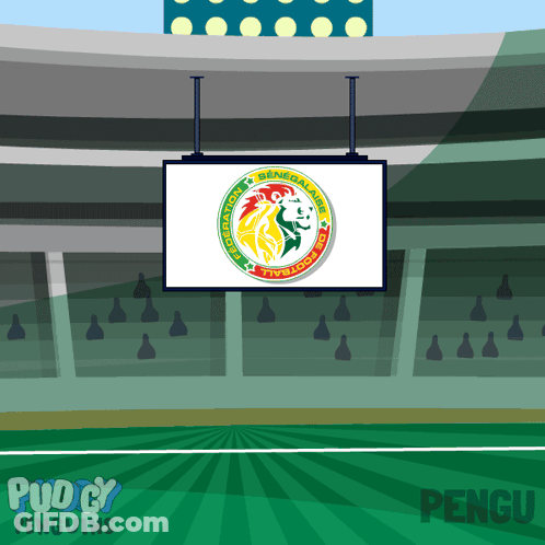 Cartoon Stadium With Sign Saying Federation General Africa GIF