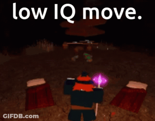 Cartoon Standing In Dark Room Saying Low IQ Move GIF