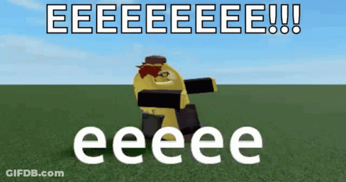 Cartoon Standing In Field Saying Eeeeeeee Eee GIF