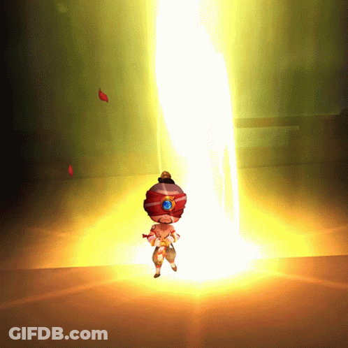 Cartoon Standing In Front Of Glowing Light GIF