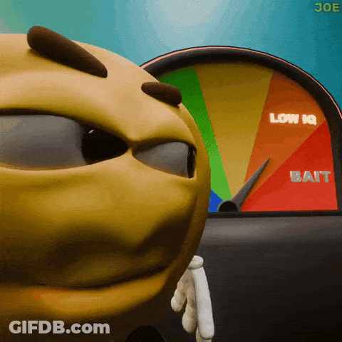 Cartoon Standing In Front Of Low IQ Gauge GIF
