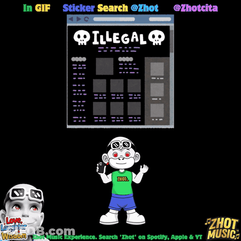 Cartoon Standing In Front Of Screen Saying Illegal GIF