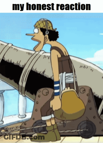 Cartoon Standing Next To Cannon Saying My Honest Reaction GIF