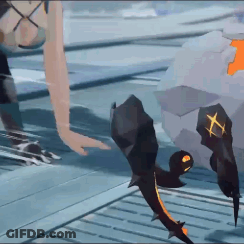 Cartoon Standing Next To Rock With X GIF