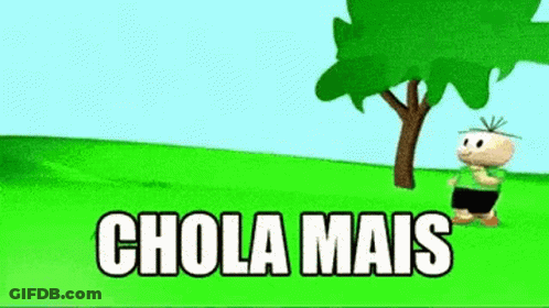 Cartoon Standing Next To Tree Saying Chola Mais GIF