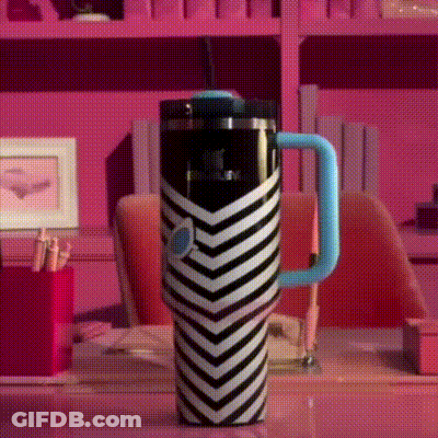 Cartoon Stanley Cup With Straw GIF
