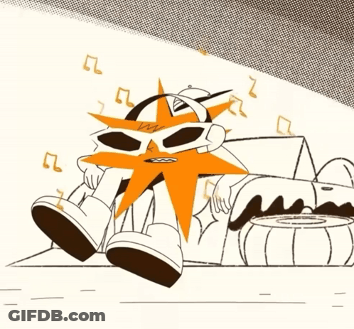 Cartoon Star Wearing Sunglasses And Hat GIF