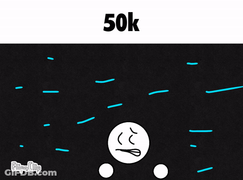 Cartoon Stick Figure With 50K GIF