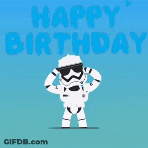 Cartoon Stormtrooper Star Wars Happy Birthday GIF