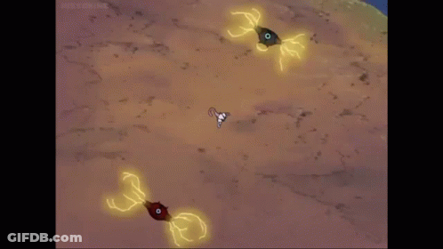 Cartoon Struck By Lightning On Rock GIF
