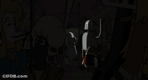 Cartoon Subway Train With Sign GIF
