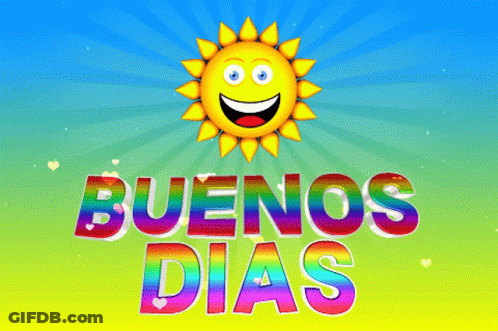 Cartoon Sun Saying Buenos Dias GIF