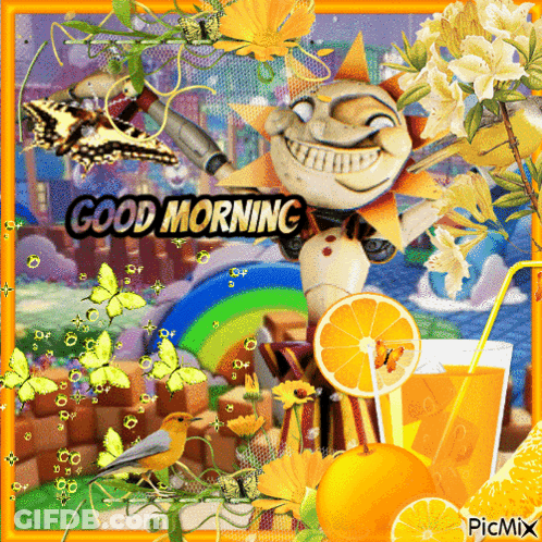 Cartoon Sun Saying Good Morning GIF