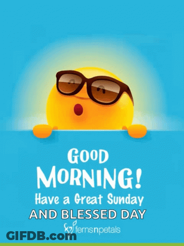 Cartoon Sun Wearing Sunglasses Good Morning Sunday Blessed Day GIF